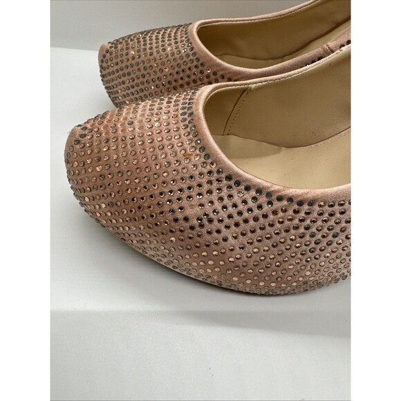 Pink Rhinestone Embellished Round Toe Stiletto Heels Pumps Size 7.5 US - Picture 11 of 15